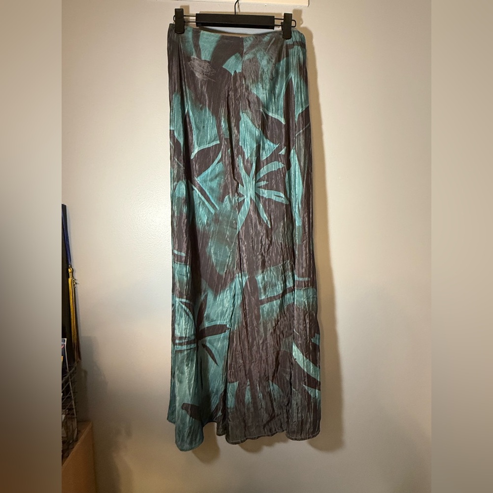 NA-KD Teal and Black Maxi Skirt